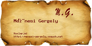 Ménesi Gergely névjegykártya